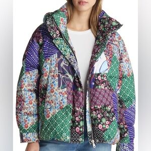 Avec Les Filles Duvet Puffer - Multi Patchwork Sz M